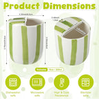 Ceramic Mug with Sip Hole 10 oz Novelty Green Striped Ceramic Coffee Mug Hand Painted Travel Mugs Heat Resistant Non Slip Built in One Lid Handcraft Mugs for Coffee Lovers Appreciation Gift