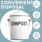 EPICA Countertop Compost Bin Kitchen | 1.3 Gallon | Odorless Composting Bin with Carbon Filters | Indoor Compost Bin with Lid | Stainless Steel Kitchen Composter for Food Scraps & Waste Recycling