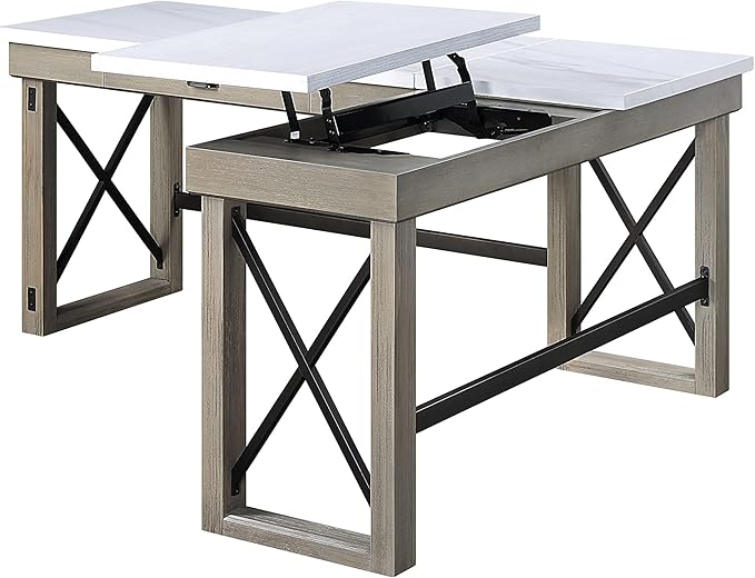 NicBex Kimberly-DW-00030-LWJ Home Office Desks, 67"x55"x30", Oak