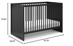 Storkcraft Calabasas 3-in-1 Convertible Crib (Black) – GREENGUARD Gold Certified, Fits Standard Crib Mattress, Converts to Toddler Bed, Modern Style, Easy 30-Minute Assembly