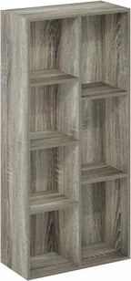 Furinno 11-Cube and 7-Cube Reversible Open Shelf Bookcases in French Oak
