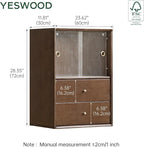 YESWOOD Modular Bookcase Storage Cubes, 100% Solid Rubberwood TV Stand Free Combination, Small Walnut Color Buffet Cabinet for Living Room Bedroom Study