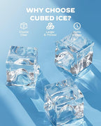Silonn Ice Maker Countertop 44lbs/Day, Ice Cube Maker with Self-Cleaning, Stainless Steel Ice Machine with 2 Water Fill Options, Compact for Home Office Bar Party