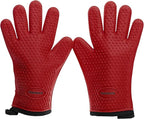 KITCHEN PERFECTION S Silicone Smoker BBQ Gloves - Heat Resistant Oven Mitts | Waterproof, 5-Finger Design For A Better Grip, for Pitmasters, Meat Smoking, Grilling, Cooking, Frying Turkey | Grill Gift