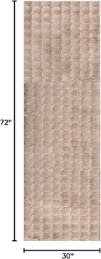 nuLOOM Jeni Checkered 2'6" x 6' Machine Washable Runner Rug for Living Room Bedroom Dining Room Entryway Hallway Kitchen, Taupe