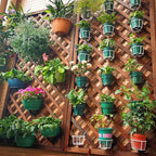 Zfmnoyev Outside Wooden Decorative Fences, Courtyard Edge Fence Board, Decorative Garden Trellis for Climbing Plants, Standing Decorative Privacy Fence Panels for Deck Patio Balcony(60x150cm)