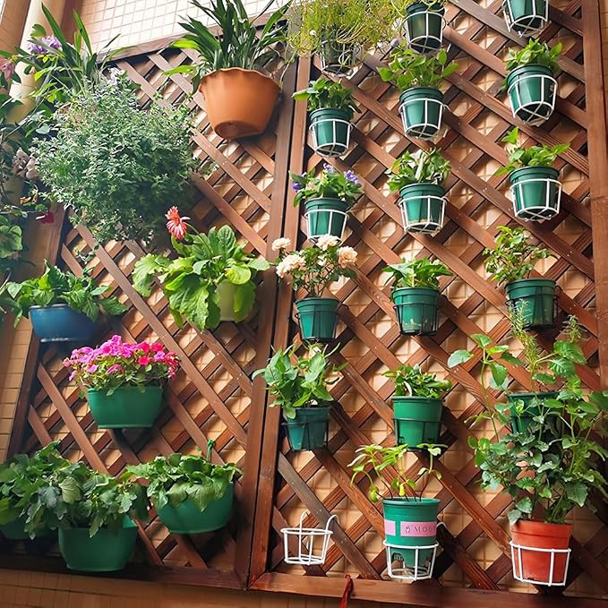 Zfmnoyev Outside Wooden Decorative Fences, Courtyard Edge Fence Board, Decorative Garden Trellis for Climbing Plants, Standing Decorative Privacy Fence Panels for Deck Patio Balcony(60x150cm)