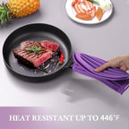 Silicone Trivet for Hot Dishes, 2 Pack Purple Heat Resistant Silicone Hot Pads Pot Holders for Kitchen Counter Non-Slip Trivets for Hot Pots and Pans, 9'' x 12'' Large Dish Drying Mat & Spoon Rest