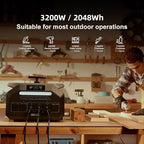 IEE 3200W/2048Wh Solar power station,P3200 Solar Generator(6400W Peak),1800W Super Fast Charging, LiFePO4 (LFP) Battery,APP Control Emergency Power Station for Home, Camping, Power Outages