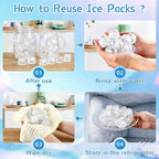 100 Pack Reusable Ice Cubes, Clear Plastic Ice Cubes, 1 Inch | Refreezable Square Cubes, Transparent Plastic Cubes without Diluting for Cocktails Coffee Wine Whiskey, Easy to Use