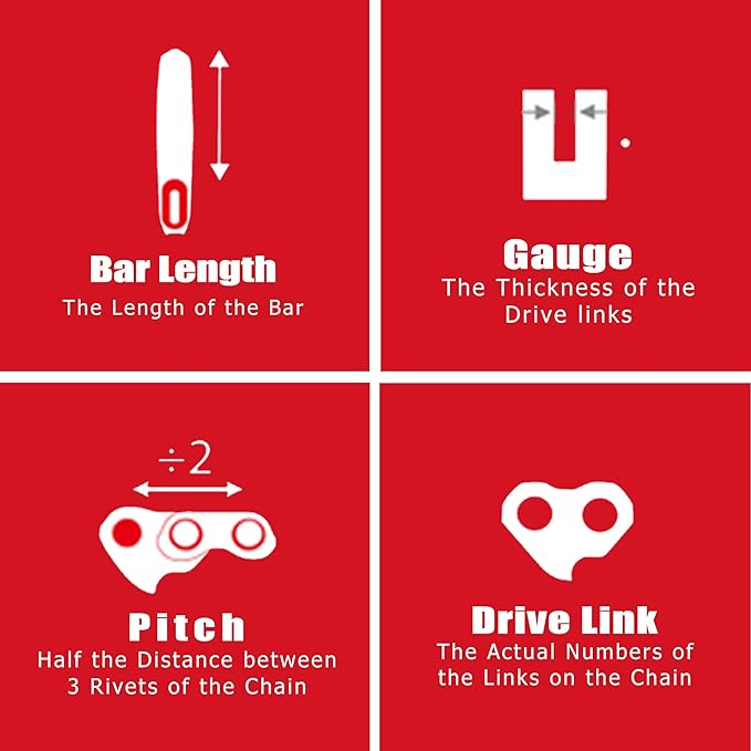 E & S 3 Pack 16 Inch Chainsaw Chain 3/8" LP Pitch .050" Gauge 56 Drive Links Semi-Chisel Chain Saw Chains for Husqvarna, Poulan, Craftsman, Greenworks and More Chainsaw Brands