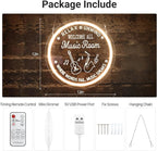 Live Music Neon Sign for Music Studio, Guitar LED Light Up Signs for Wall Decor, 3D Art Dimmable Neon Light USB for Bedroom Game Room Man Cave Party Aesthetics Decor, 12x12 Inch