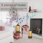 House & Garden Decoration,Christmas Lantern with 8 Pieces of Music,Sparkling Crystal Keep Circling Around The Snowman Families Music Box as a (Snowman Families)