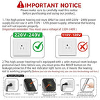 3500W 240V Titanium Fully Submersible Portable Electric Immersion Large Pool Water Heater Waterproof Hot Tub Heater with LCD Thermostat & GFCI Plug, for Swimming Pool, Bathtub, Baptistry, Bucket (GY)