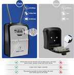 Iron Lock® XXL Portable Key Lock Box, 15in Steel Cable, Code (XXL, Grey) | Holds 20-30 keys + car fobs; unique built-in tray; loops on gate or rail or wall-mounts; resettable code; dial cover