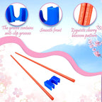 5 Pairs Reusable Chopsticks Helpers Training Chopstick for Beginner Replaceable Practice Chopsticks Non-slip Training Chopstick for Adults Learner(Alloy,Mixed Color)
