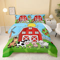 Farm Animals Comforter,Farmhouse Comforter Set for Kids Teens Girls Boys,Cartoon Animals 3Pcs Bedding Set Printed Comforter with 2 Pillowcases,Down Alternative,Soft and Lightweight，Full Size
