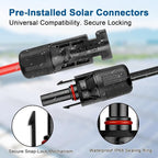 Solar Extension Cable 10AWG, 100FT Red & Black Solar Panel Wire with Solar Connector, PV Wire with Disconnect Wrenches & Extra Male/Female Connectors for RV, Camper, Inverter, Off-Grid System