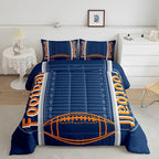 Feelyou Football Bedding Set Full Size Sports Comforter Set for Kids Boys Girls Decor Soccer Ball Game Comforter Microfiber American Football Duvet Set Bedroom Quilt Set