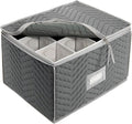 Richards Homewares Micro Fiber Deluxe Twelve Section Stemware Chest-Grey (7093)