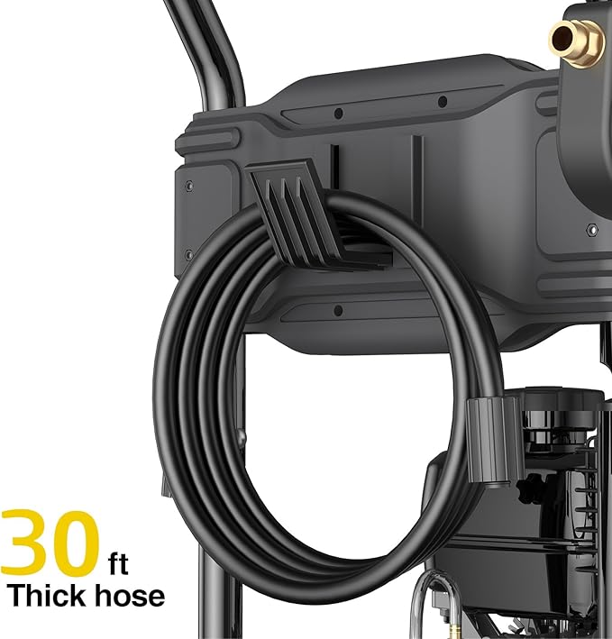 BLUBERY 3500 PSI Gas Pressure Washer, 2.6 GPM Heavy Duty High Power Washer, 30Ft Pressure Hose&Soap Tank,5 Pressure Nozzles,Black