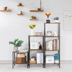 melos 2 Tiers Bookshelf, Classically Tall Bookcase Shelf Storage Organizer, Modern Book Shelf for Bedroom, Living Room and Home Office Bronw