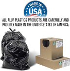 Aluf Plastics RL-3339XH 33 Gallon Trash Can Liners (100 Count) - 33" x 39" - Thick 1.5 MIL Equivalent Black Trash Bags for Bathroom, Kitchen, Office, Industrial, Commercial, Recycling and More
