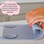Silicone Placemat with Table Edge Bumper for Baby Toddler Suction Cup Safety Mat (Slate Grey)