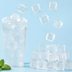 100 Pack Reusable Ice Cubes, Clear Plastic Ice Cubes, 1 Inch | Refreezable Square Cubes, Transparent Plastic Cubes without Diluting for Cocktails Coffee Wine Whiskey, Easy to Use