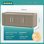 ROJIK Shoe Cabinet Waterproof UV-Resistant,Storage Bench Indoor Outdoor with Adjustable Shelves,for Entryway Bedroom,Hallway,Living Room(3 Door,Grey)