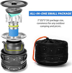 Odoland 15pcs Camping Cookware Mess Kit, 1.9L Pot, for Camping, Backpacking | Anodized aluminum, for hiking, outdoor cooking and picnic, 1.9L pot 0.8L kettle 0.86L pan mess kit, little compact pot set