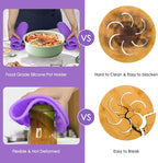 Silicone Trivet for Hot Dishes, 2 Pack Purple Heat Resistant Silicone Hot Pads Pot Holders for Kitchen Counter Non-Slip Trivets for Hot Pots and Pans, 9'' x 12'' Large Dish Drying Mat & Spoon Rest