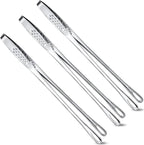 Geiserailie 3 Pcs 9.4inch Korean BBQ Tongs Stainless Steel Kitchen Tweezers Grill for Cooking Hot Pot Food Yakiniku Clamp Tool for Salad, Fish, Steak, Barbecue, Buffet, Meat