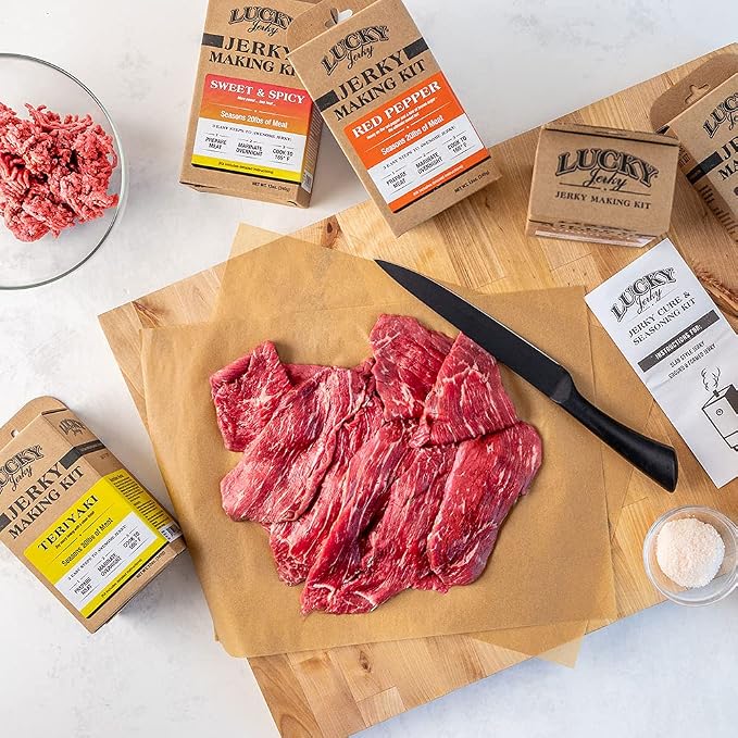 Lucky Jerky The Heat DIY Beef Jerky Seasoning and Cure Kit, 12 Oz | Make Your Own The Heat Beef Jerky at Home, Bold Pepper Forward Flavor, Seasons 20 lbs of Meat