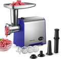 KEENSTAR Electric Meat Grinder, Sausage Stuffer Maker 450W Food Grinder with Blade & 3 Plates, Sausage Stuffer Tubes & Kubbe Kit, Stainless Steel Meat Mincer Machine for Home Kitchen Use (Blue)