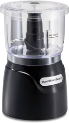 Hamilton Beach 3 Cup Electric Vegetable Chopper & Mini Food Processor | Simple Stack & Press Design | 350 Watts & Stainless Steel Blades For Dicing, Mincing & Puree | Dishwasher Safe | Black