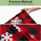 4 Packs Christmas Buffalo Disposable Table Cloth, 54 x 108 Inch Waterproof Plastic Tablecloth, Rectangle Black Red and White Checkered Table Covers for Picnic, Birthday, Party