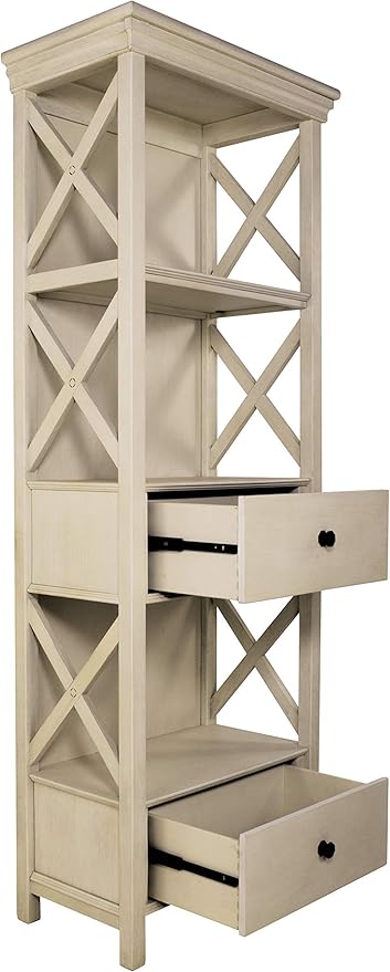 Signature Design by Ashley Bolanburg Cottage Chic Display Cabinet or Bookcase, Antique White