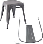 Amazon Basics Metal Dining Chairs, 4 Count, Dark Grey, 20.1 x 17.1 x 33.5 inches