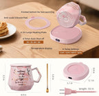 Coffee Mug Warmer Set Smart Electric Heated Cup Beverage Tea Candle Plate | You are Awesome Pink Mug Electric Warmer Set for Office Desk, 4 Temperature Control 8 Hrs Auto Shut Off, Ideal Gift for Women