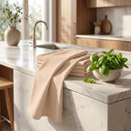 Urban Villa Kitchen Towels Cotton Dish Towels 20”x30” (Set of 6) Beige