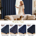 H.VERSAILTEX Premium Blackout Thermal Insulated Innovated Microfiber Home Fashion Window Curtains for Bedroom,Antique Grommet,52" W x 63" L - Navy Blue - Set of 2 Panels