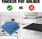 Joyhalo Trivets for Hot Dishes - Hot Pads for Kitchen, Silicone Pot Holders for Hot Pots and Pans, Silicone Mats for Kitchen Countertops, Table, Flexible Easy to Wash and Dry, Blue