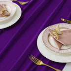 Pack of 25 | Purple | 10ft Chiffon Table Runner 29x120 Inches Long Romantic Rustic Sheer Gauze Runner for Wedding Bridal Shower Birthday Banquets Engagement Spring Easter Boho Decorations