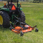 Titan Attachments 3 Point PTO Finish Mower, 60" Cutting Width, Cat 1 Hookup, Orange Finish, Rear Discharge, Pull Behind Mower for 25-40 HP Tractors, Low-Noise Cast Iron Gearbox