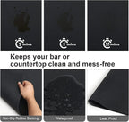 ZLR Coffee Bar Mat for Espresso Machine, 12"x20" Medium, Black | Absorbent Dish Drying Mat, Stain-Hiding PU Top, Non-Slip Back, Fits Grinder, Knock Box, Tamper & Milk Frother