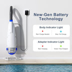 (2025 Upgraded) Cordless Pool Vacuum with Telescopic Pole, 60 Min Powerful Suction & Transparent Head, Rechargeable Handheld Cleaner for Above Ground Pools, Inground Pools, Hot Tubs and Spa