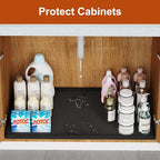 ukeetap 34" x 22" Extra Thick Silicone Mat Waterproof with Raised Edge, Under Sink Mat for Kitchen & Bathroom, Kitchen Cabinet Liner, Multi-Purpose for Storage & Protection, Black