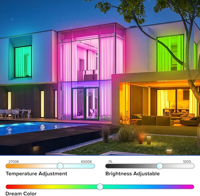 BTF-LIGHTING RGBCCT 5 Colors in 1 LED 5050SMD RGBWW RGB+Dimmable Tunable Color Temperature 2700K-6500K 16.4ft 60LEDs/m 300LEDs DC12V Multi-Colored Lights IP30 for Decoration(No Adapter or Controller)