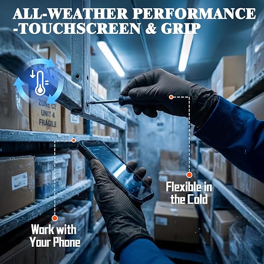 ANBOSON 10 Mil Heavy Duty Mechanic Nitrile Gloves, Black Medium 1000 Count | Diamond Grip, Latex Free Disposable Chemical Resistant Rubber Gloves for Industrial,Workshops, Auto Repair,Janitorial,Food